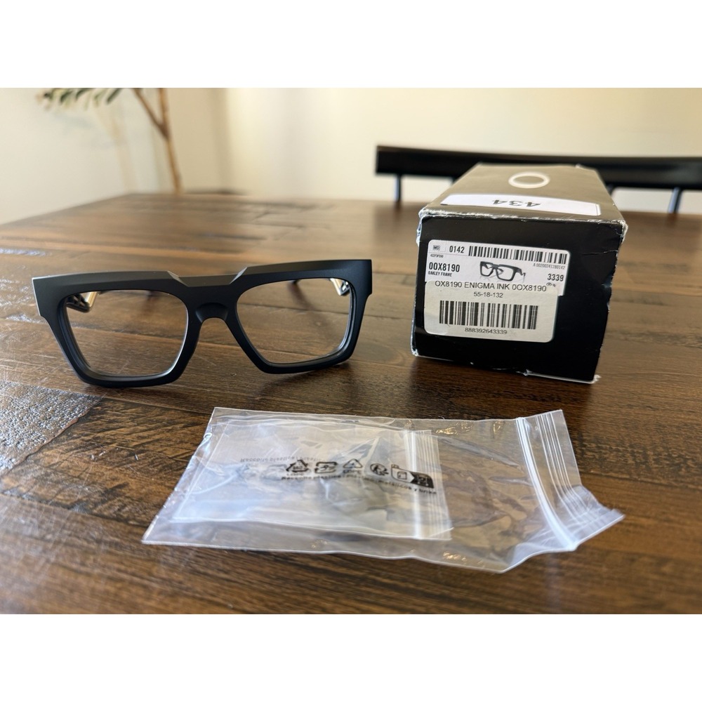 NEW OAKLEY OX8190-0155 ENIGMA BLACK GOLD AUTHENTIC EYEGLASSES 55-18 Broken READ